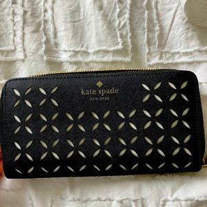 Black Laser Cut Kate Spade Wallet